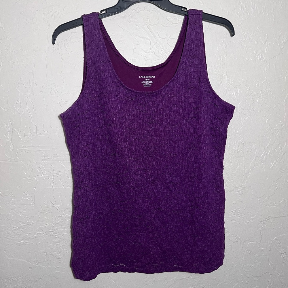 LANE BRYANT PURPLE LACE TANK TOP SIZE 18/20